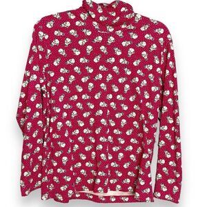 Aileen Turtleneck Sweater Womens Large Petite Multicolor Snowman Novelty VTG Top